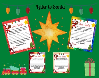 Brief an den Weihnachtsmann / Druckbarer Brief an den Weihnachtsmann / Weihnachtsbrief / Kinderbrief / Weihnachtsbrief / Kinderbrief an den Weihnachtsmann