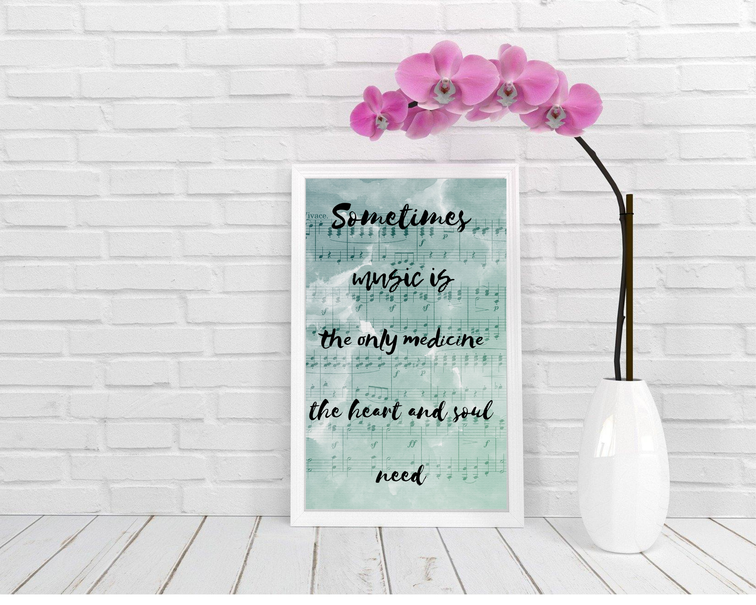 Music Quote Printable, Music Quote Wall Art, Gift for Music Lovers ...