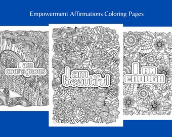 I AM Empowered  Adult Coloring Pages | Powerful "I Am" Statements to Color