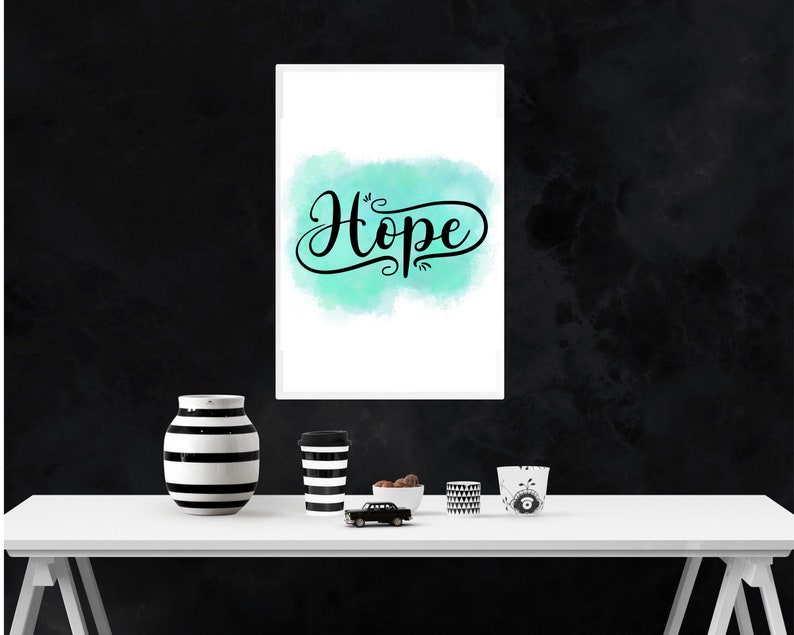 Inspirational Quote, Positive Quote Gift, Inspiring Wall Art, Positive Quote Prints, Dorm Decor, Motivational Wall Art Print, Hope Bundle image 2