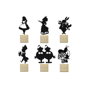 6 x XL Alice in Wonderland Character Decals