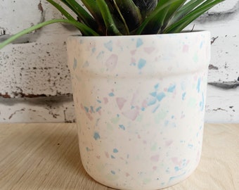 Plant Pot/Storage Jar - Eco resin Jesmonite  - pale blue, green and lilac