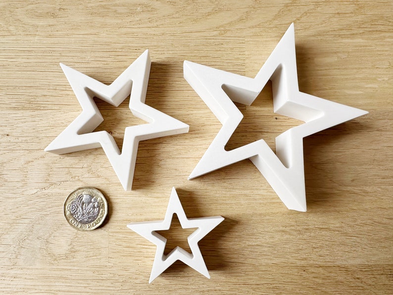 Christmas Star, Standing Star Decoration, White Stars, Jesmonite Stars