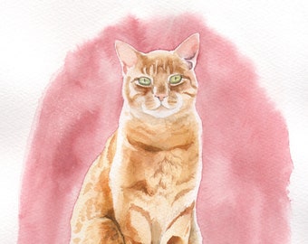 A4 Watercolour Pet Portraits - Dog portraits, Cat Portraits, Horse Portraits - handpainted from photos by UK Artist.
