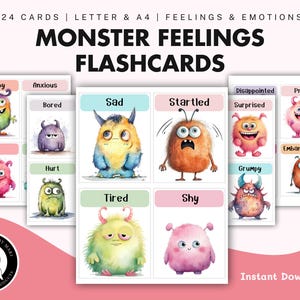 Tarjetas de emociones, tarjetas grandes de emociones, tarjetas imprimibles para niños pequeños, preescolares y aulas.