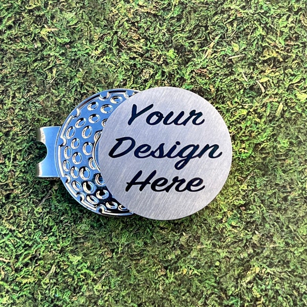 Personalized Magnetic Golf Ball Markers, with hat Clip, Laser Engraved