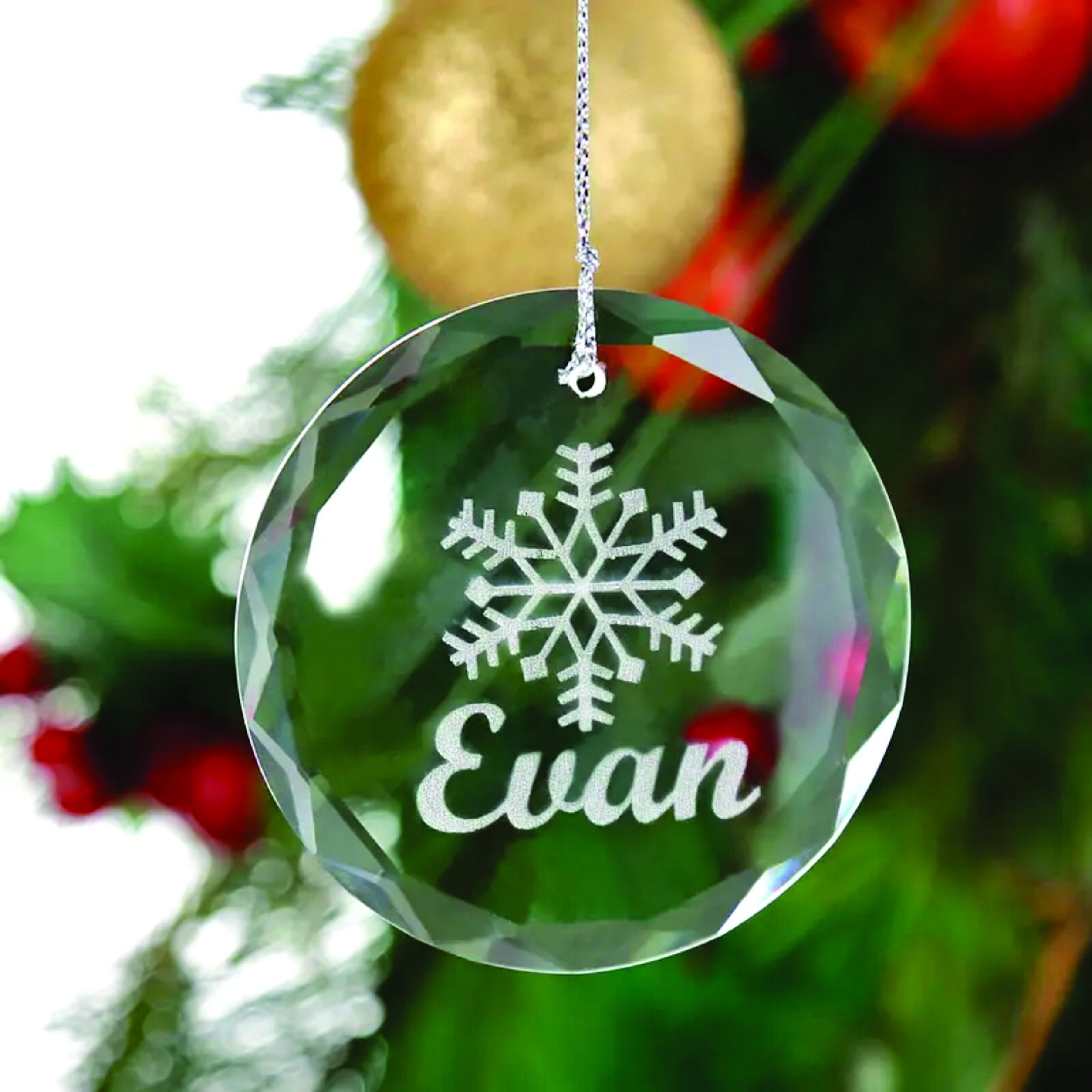 Custom Crystal Christmas Ornament Personalized with Your Names and ...
