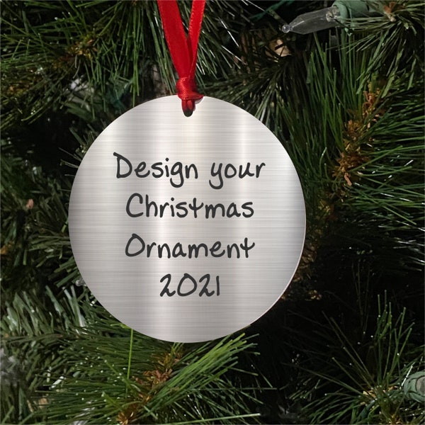 Design your own Personalized Ornament, Christmas Ornament, Metal Ornament, Engraved metal ornament, Handwriting Ornament, Signature Ornament