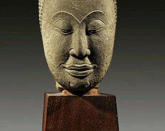 Monumental Thai Thailand Ayutthaya style Sandstone head of the Buddha 15-16th c.