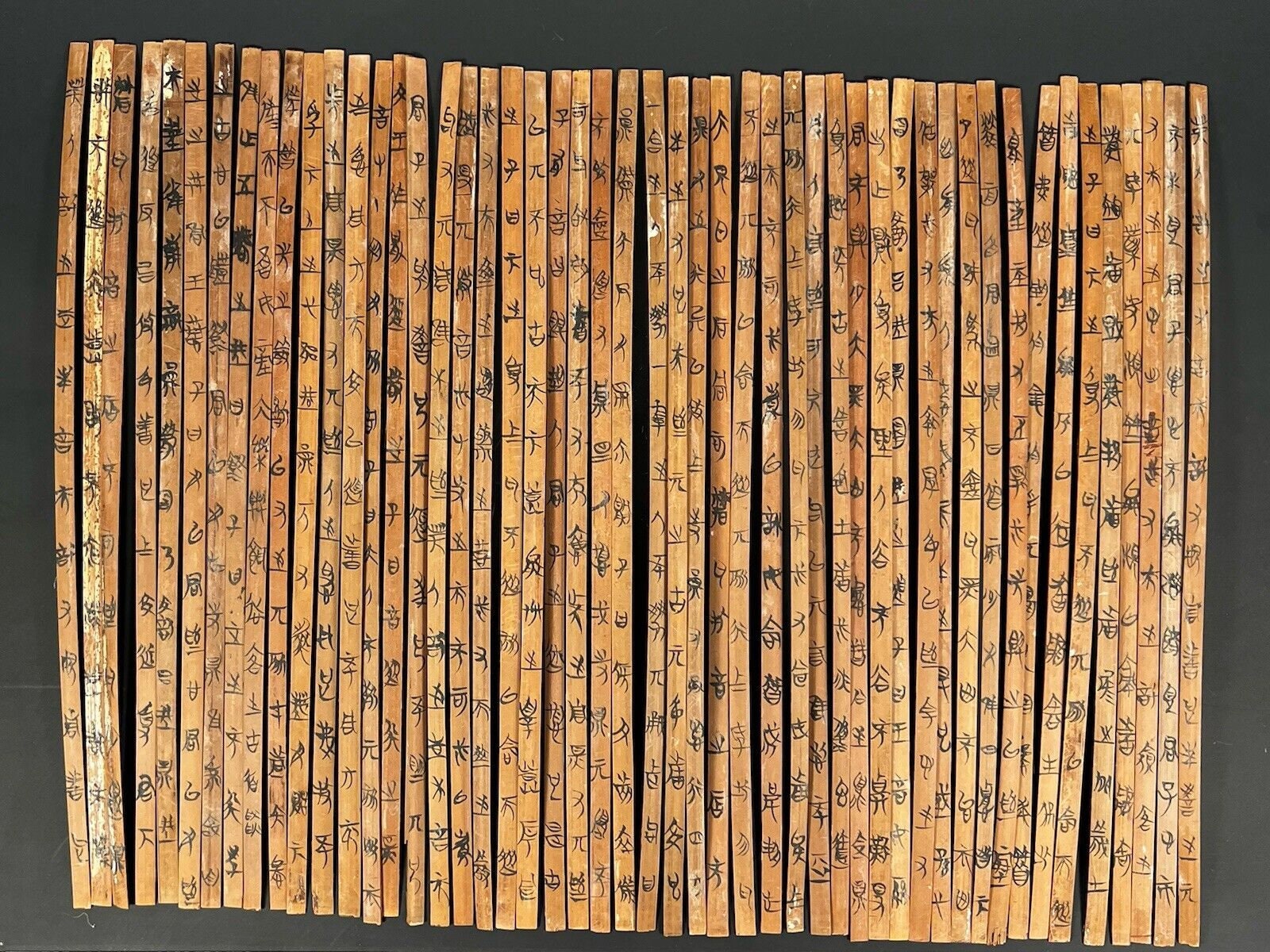 Fine Rare Lot of 50 China Chinese Jiandu Bamboo Slips