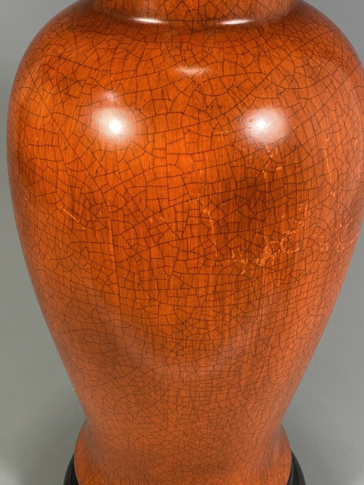 China Chinese Rust Glazed Porcelain Baluster Shape Vase W/ Lamp ...