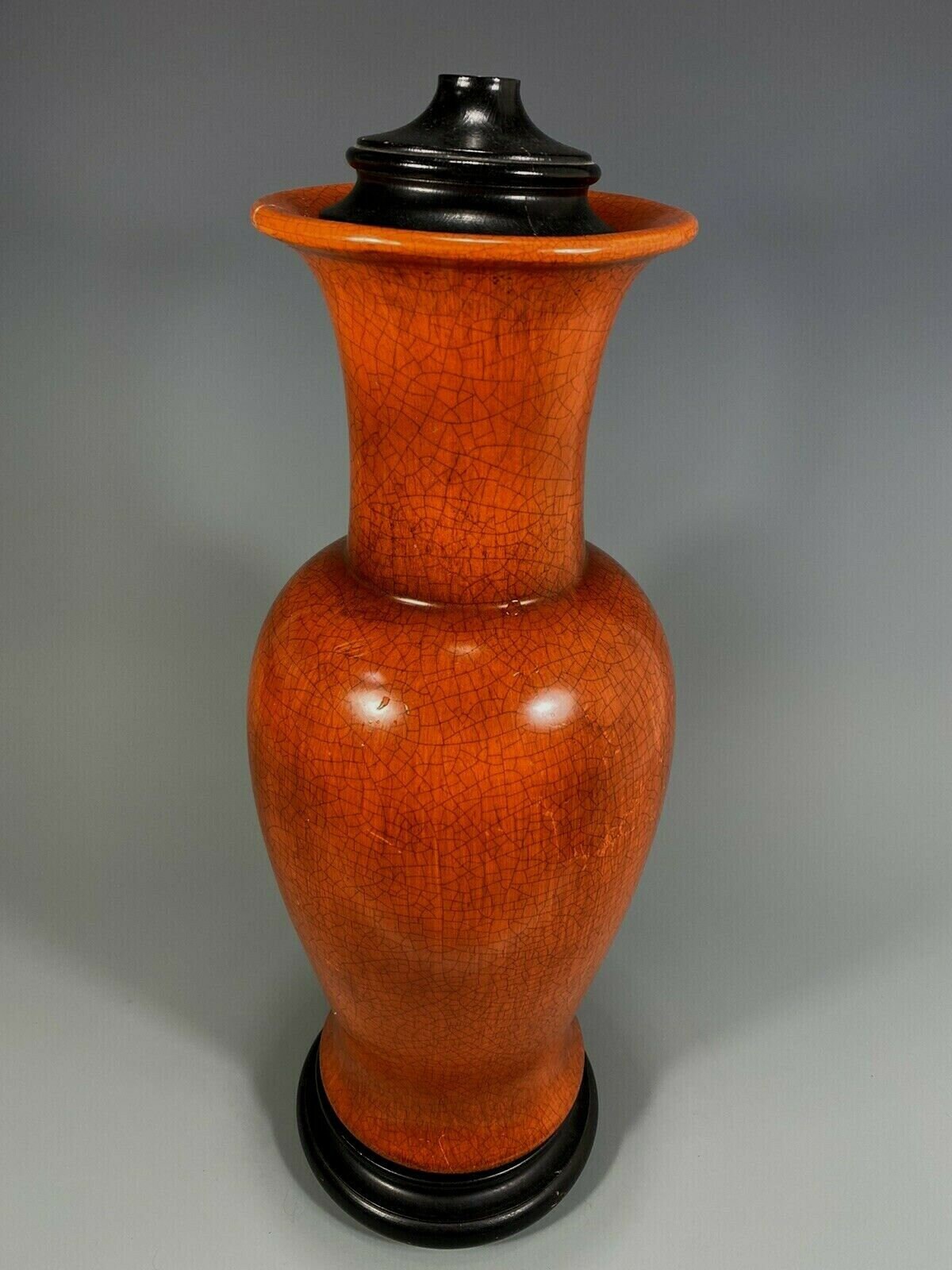 China Chinese Rust Glazed Porcelain Baluster Shape Vase W/ Lamp ...