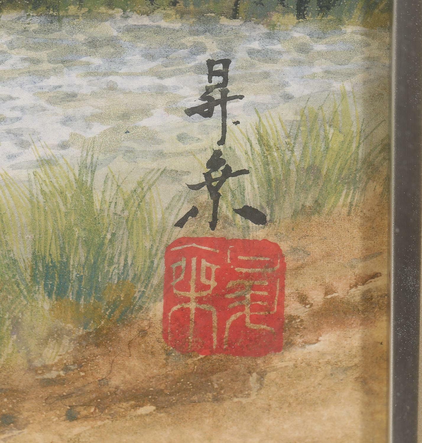 日本 日本画 川 山 風景 人物画 署名入り 20 世紀頃 - Etsy 日本