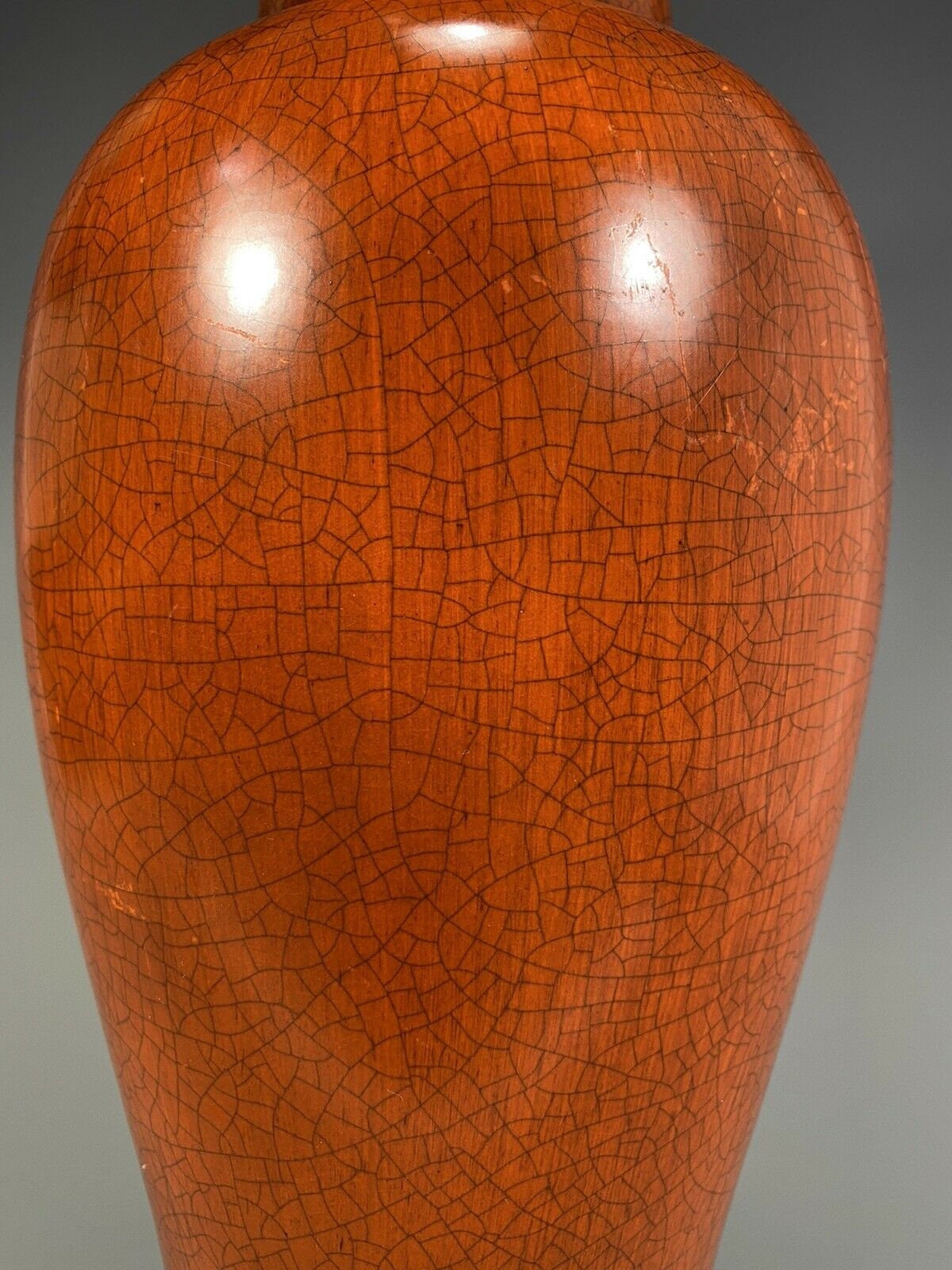 China Chinese Rust Glazed Porcelain Baluster Shape Vase W/ Lamp ...