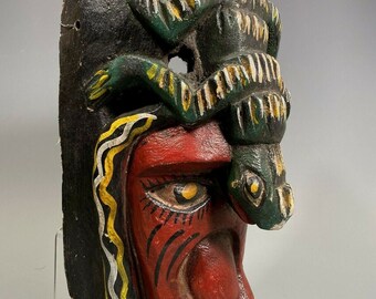 Mexico Mexican Lizard & Snake Decor Polychrome Wood Dance mask ca. 20th c.