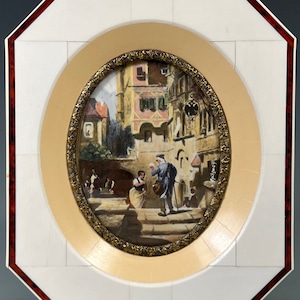 German Germany Genre Scene After Carl Spitzweg miniature painting Ornate Frame B