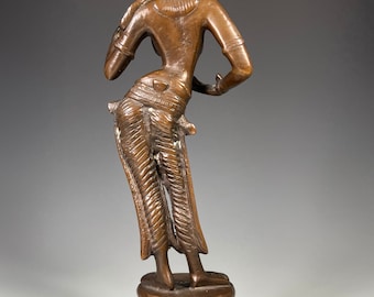 Indian South India Bronze Figure Sandura Yakshi Female Earth