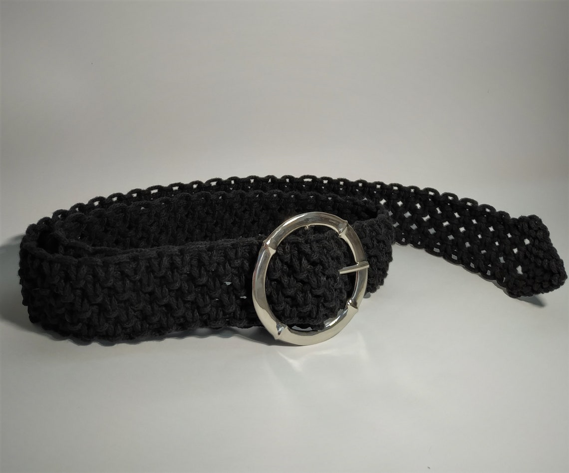 Macrame Black Belt Vintage Belt Boho Style Present Etsy
