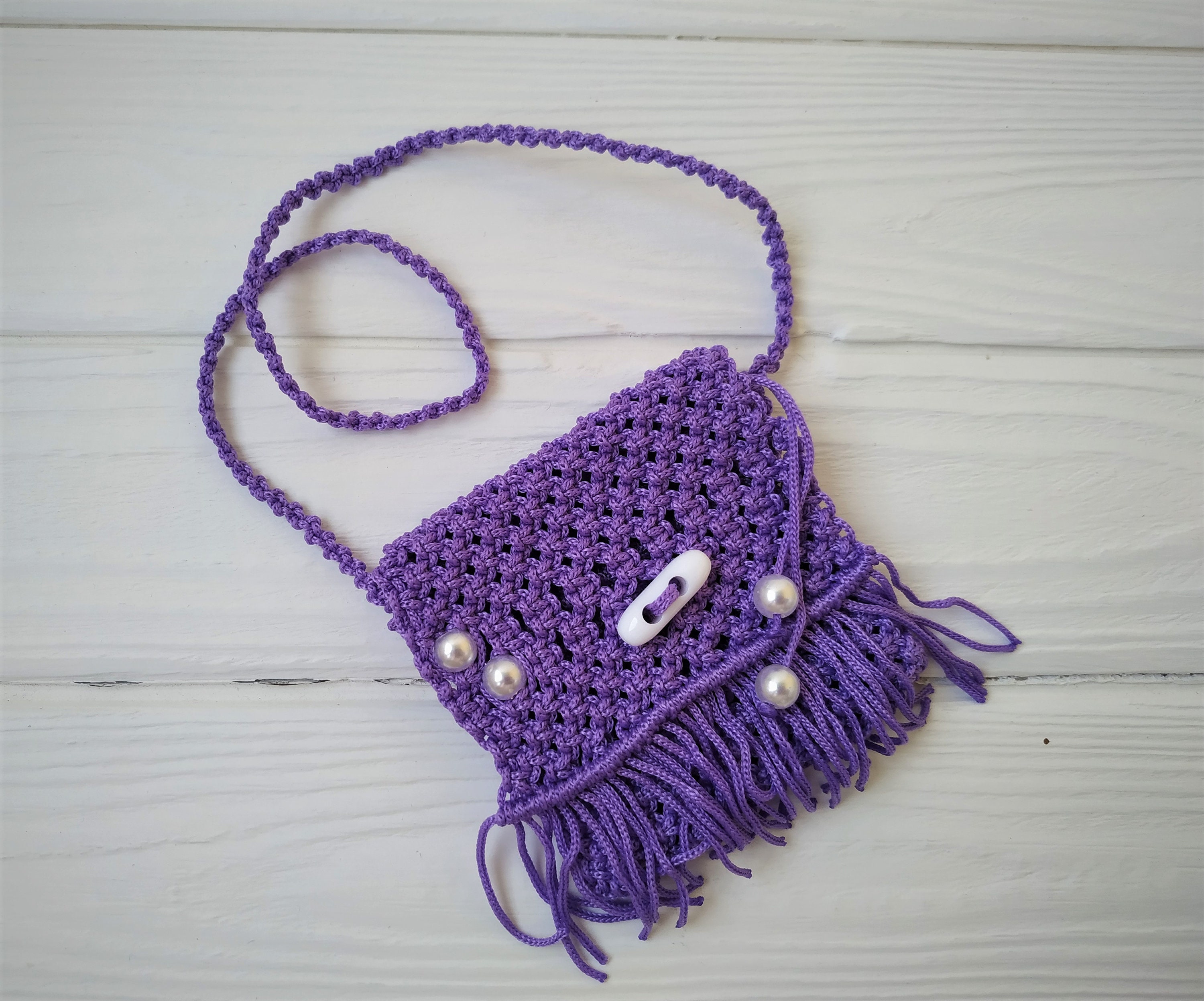 small macrame bag