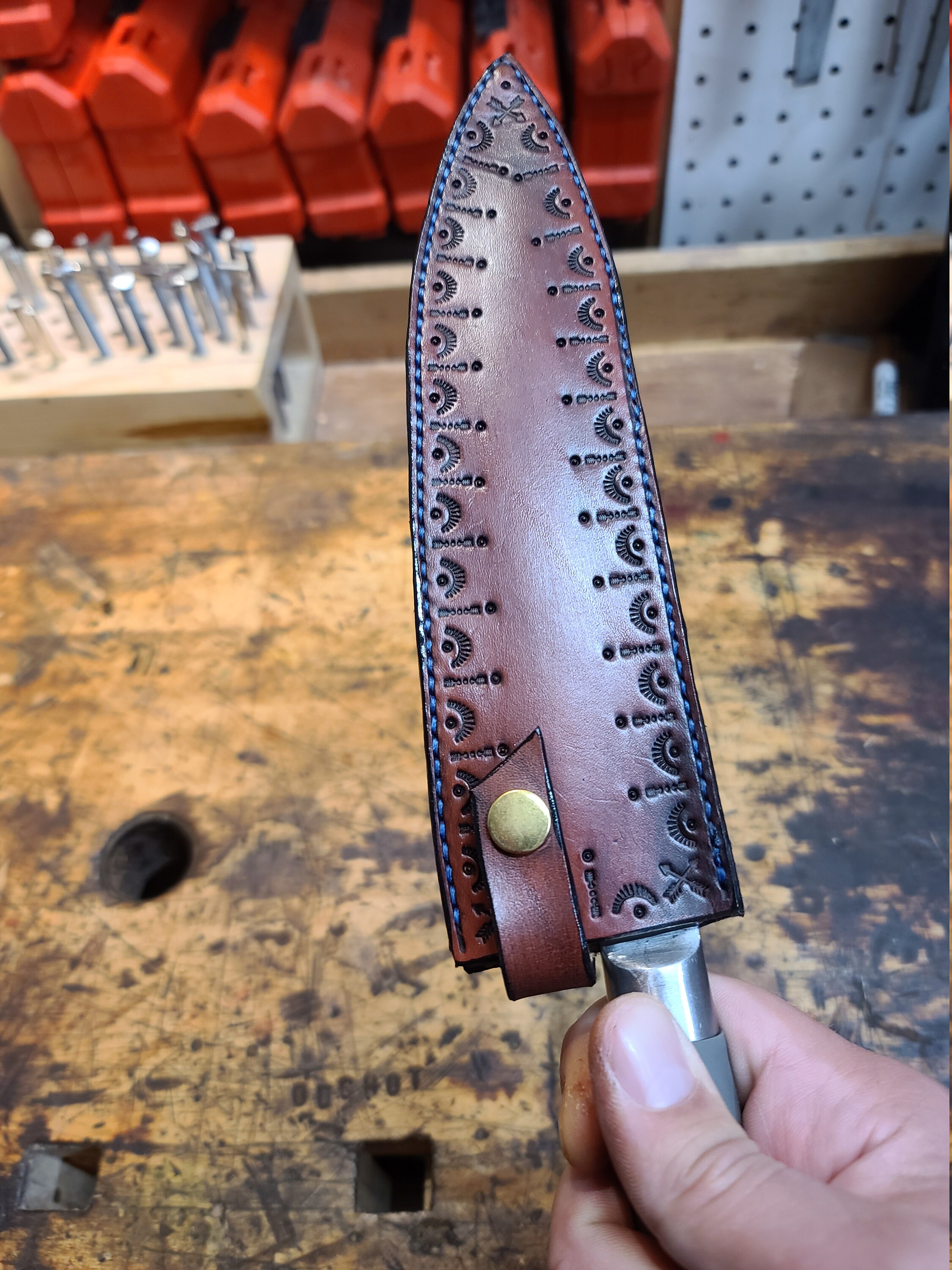 Custom Leather Kitchen Knife Sheath Etsy