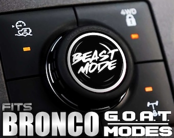 GOAT MODE Knob cover for Ford Bronco Twist Dial - Beast Mode - White