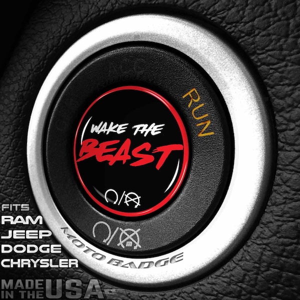 Wake The Beast Start Button Cover - Fits Jeep Charger Challenger Hellcat RAM Ignition