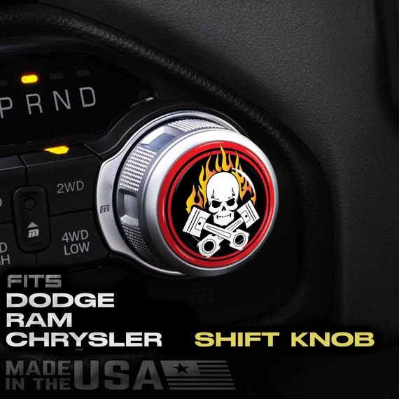 Skull & Crossbones Flame Schaltknauf Abdeckung für Rotary Shifter Dial  Passend für Ram Truck Chrysler Durango Twist Selector Zierplatte -   Österreich