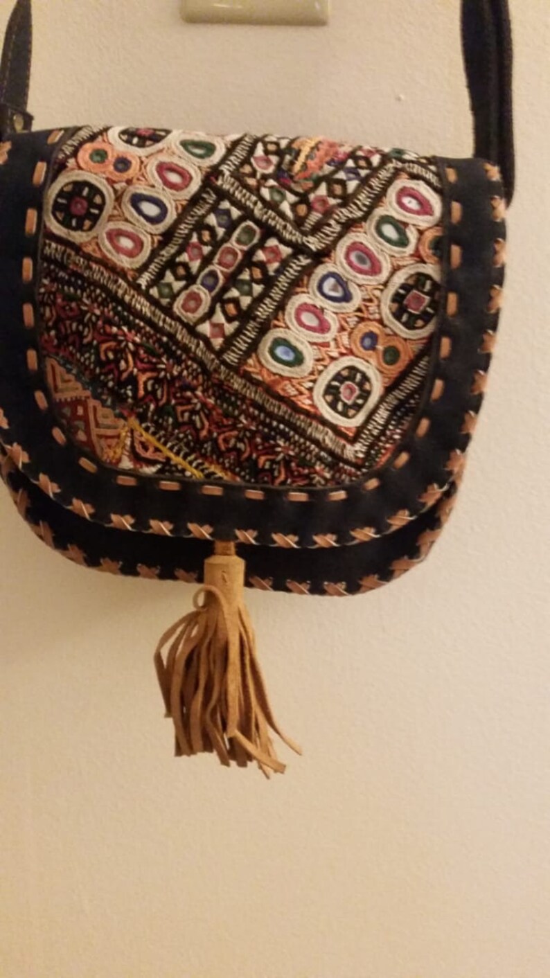 SUEDE LEATHER Patchwork Work Bohemian Shoulder Bag With Etsy