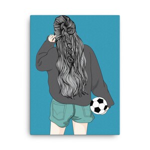 Girl With Soccer Ball Canvas Print