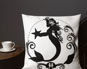 Mermaid Print Premium Pillow