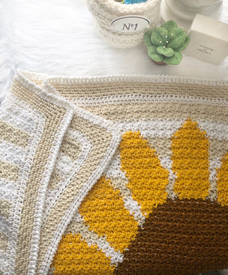 Sunflower PDF Crochet Blanket Pattern Crochet Blanket Etsy