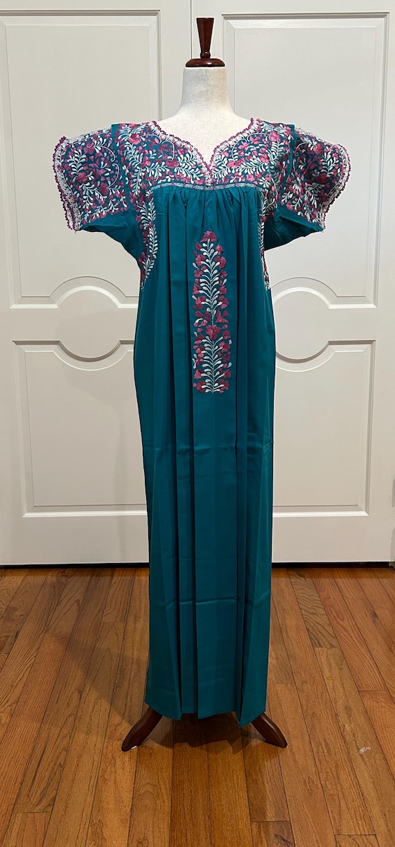 sachin and babi light blue dress Long Sleeve Colorful Tasseled and Embroidered Long Dress – trendynow main image 1