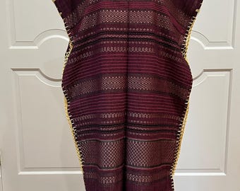 Pedal loom Mexican Dress! Summer Dress! Huipil style! hand embroidery.