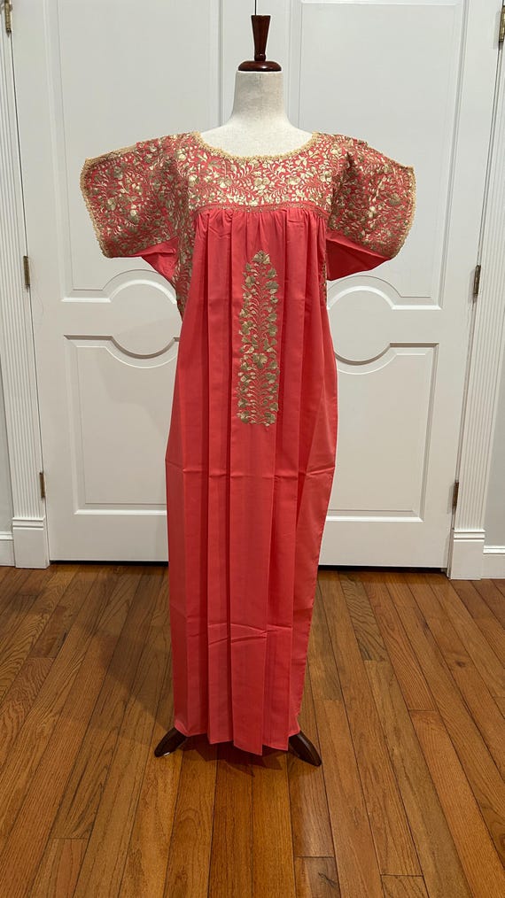 Vestido Maxi XL San Antonino, Vestido mexicano Bordado a