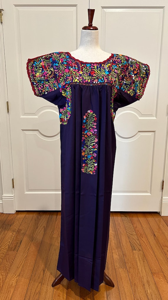 Vestido Maxi San Antonino, Vestido Mexicano Bordado a mano