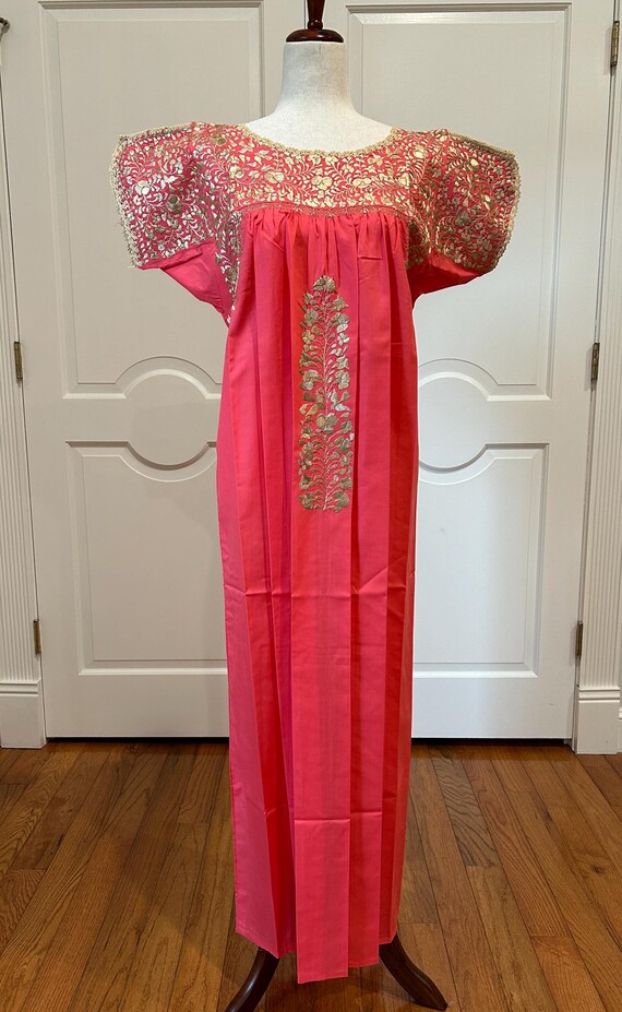 Vestido Largo San Antonino, Vestido Mexicano Bordado a