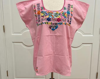 Hand Embroidered Artisan Top, Boho, Hippie, Hand Made. One of A Kind.