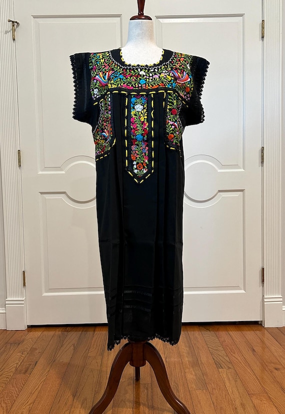 black hand embroidery dress Black Premium Gown with Antique Gold Work main image 0