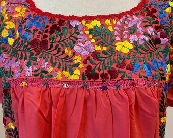 Vestido Maxi San Antonino, vestido mexicano Bordado a mano