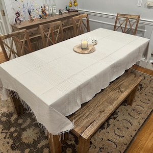 96&#39;&#39; Tablecloth from Oaxaca Mexico made with Handloom fabric.