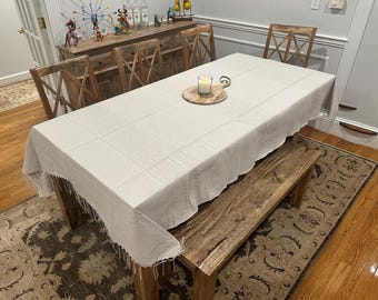 96&#39;&#39; Tablecloth from Oaxaca Mexico made with Handloom fabric.