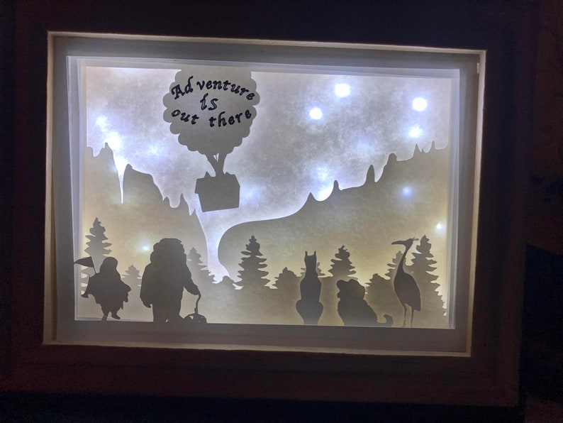 Up Disney Lighted Silhouette Shadow Box Digital Template | Etsy