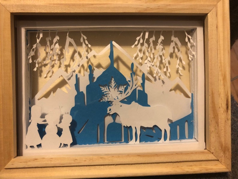Frozen Lighted Silhouette Shadow Box svg | Etsy