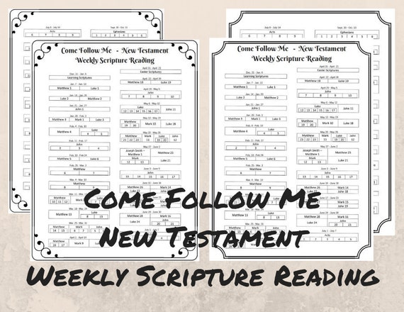 Scripture Reading Chart For New Testament