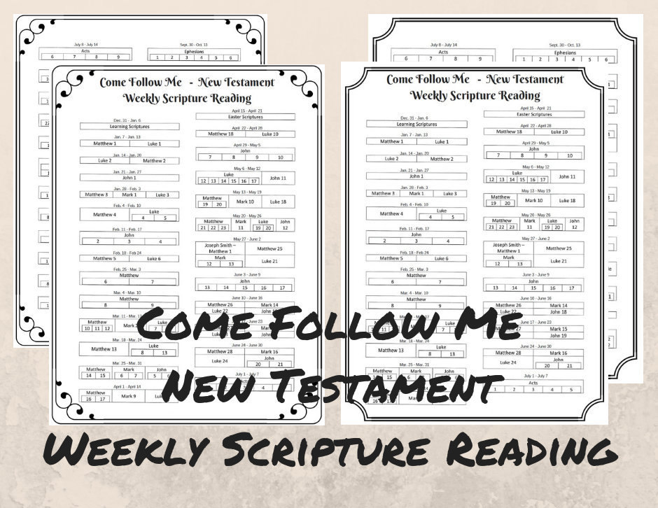Come Follow Me New Testament Weekly Scripture Reading Etsy