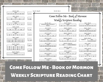 Come Follow Me - Book of Mormon - Weekly Scripture Reading Chart - Digital Printable