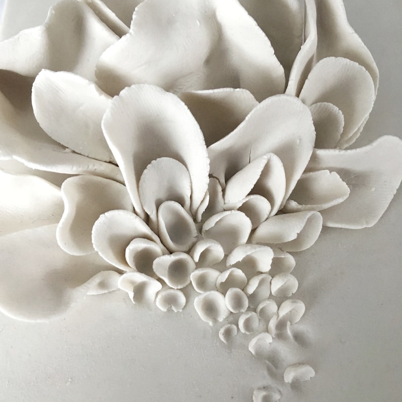 Wall Hanging Ceramic Sculpture Flower Wall Art Porcelain Etsy Australia
