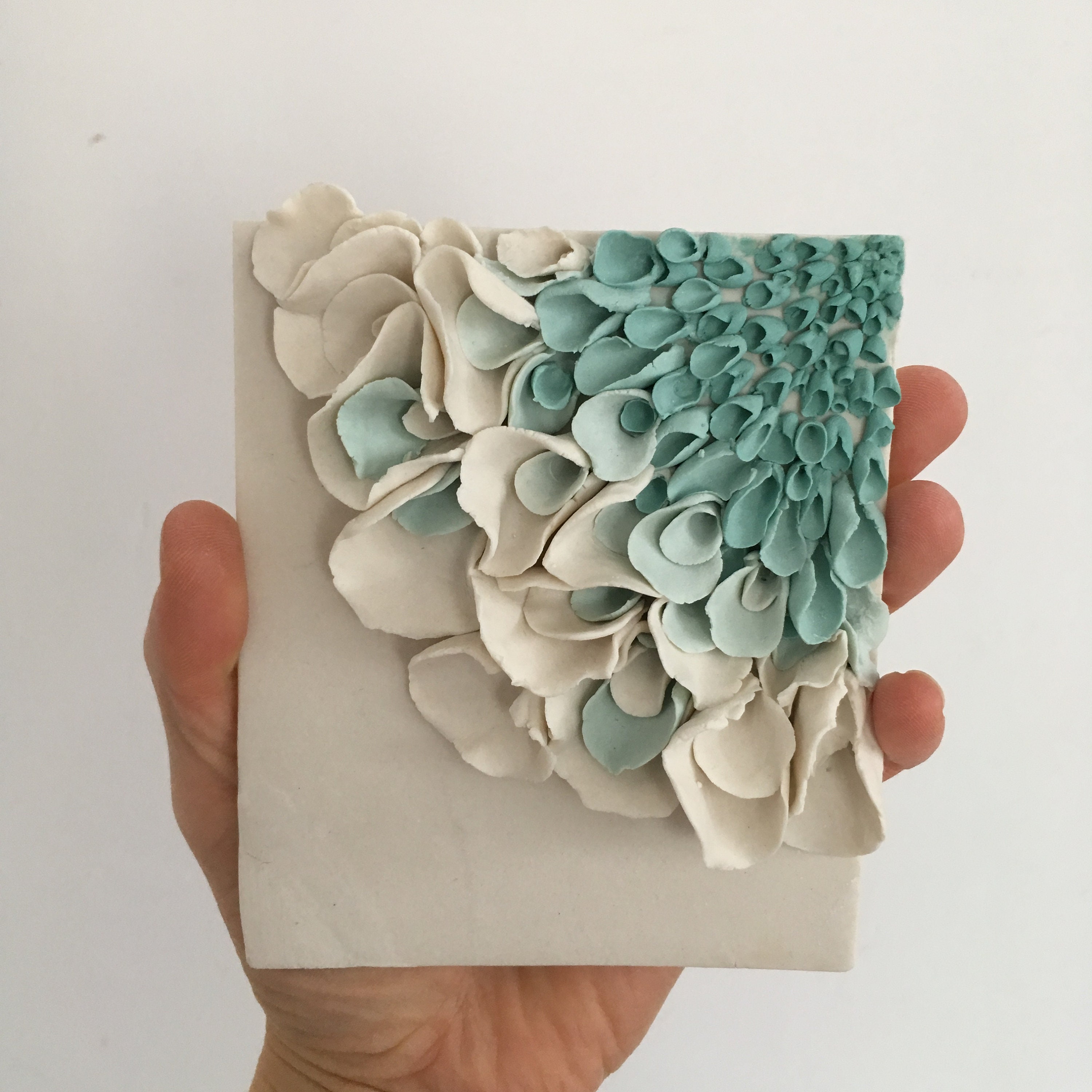 Ceramic Flower Wall Decor Porcelain Blossom Tile White - Etsy