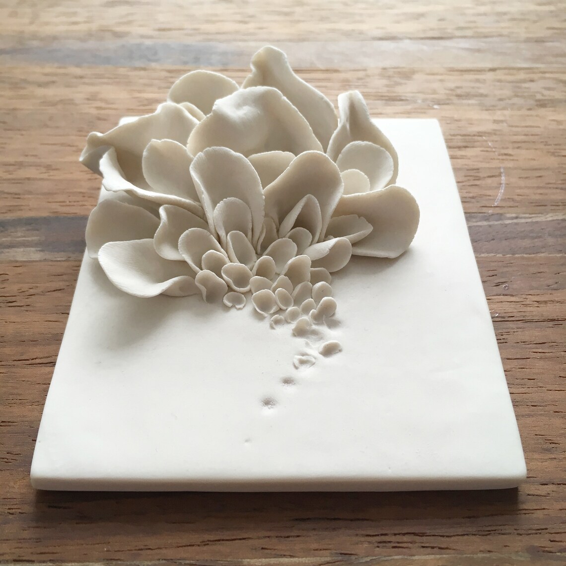 Wall Hanging Ceramic Sculpture Flower Wall Art Porcelain Etsy