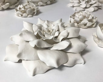 Wall Art Porcelain Roses - Hand Sculpted Flower,  Wall décor, table decoration, Wall hanging